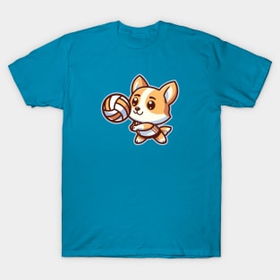 Cute Corgi Volleyball Player T-Shirt